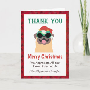 Carte Amusant Joyeux Merci de Noël Chiot Personnaliser