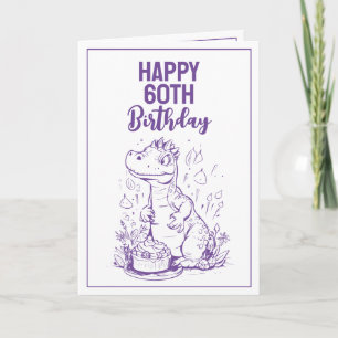 Carte Amusant marié blanc et pourpre 60e anniversaire