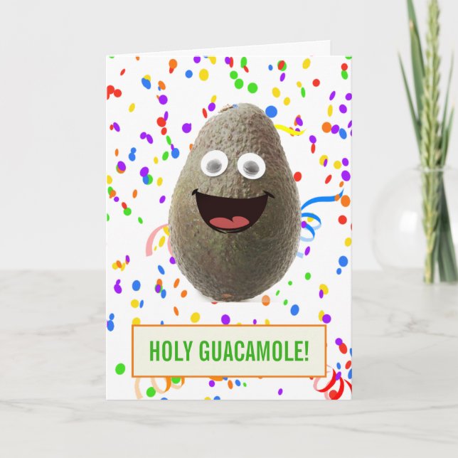 Carte Amusant mignon Avocado Saint Guacamole Anniversair (Devant)
