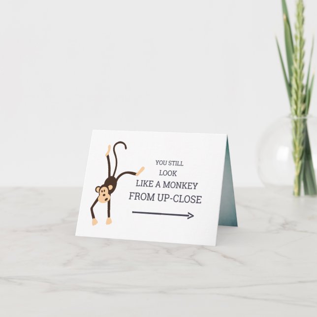 Carte Amusant Mignonne Vous Singe Business Suite 21e Ann (Devant)