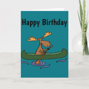 Carte Amusant Moose Canoë Design