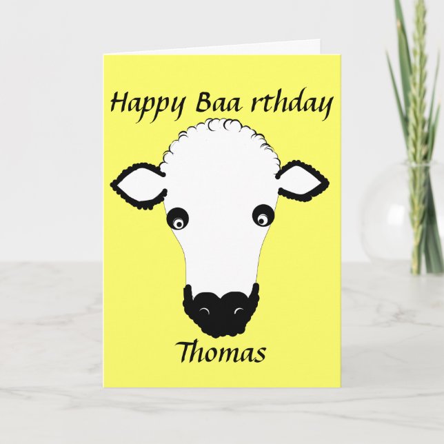 Carte Amusant mouton Anniversaire, baa jeudi, ajouter le (Devant)