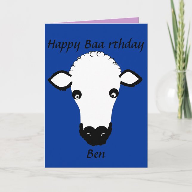Carte Amusant mouton Anniversaire, baa jeudi, ajouter le (Devant)