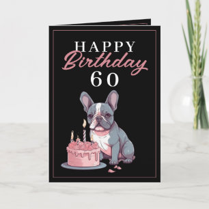 Carte Amusant Noir et Rose Bulldog Husband Anniversaire