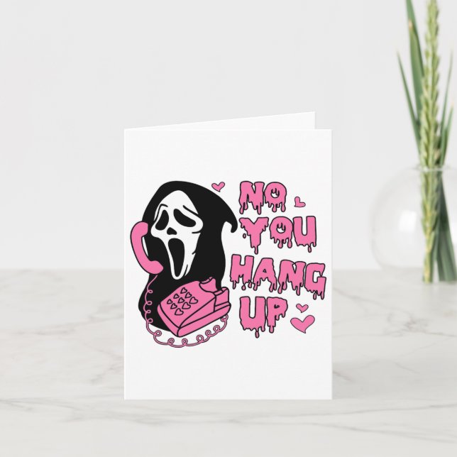 Carte Amusant Non Vous Raccrochez D'abord Fantôme Appel  (Devant)
