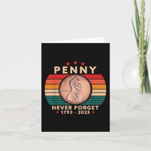 Carte Amusant N'Oubliez Jamais Penny Coin 1 Cent Style R