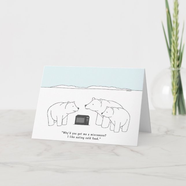 Carte Amusant Ours polaire mignon Anniversaire Animal Hu (Devant)