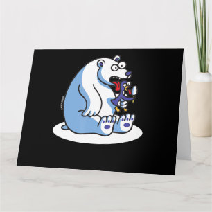 Carte Amusant Ours Polaire Penguin Amoureux des animaux