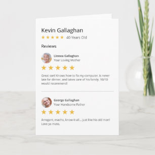 Carte Amusant Parents Son Star Rating Review Anniversair