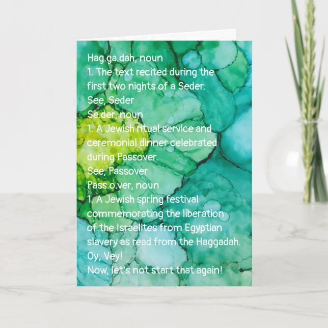 Carte Amusant passover définir le haggadah (Devant)