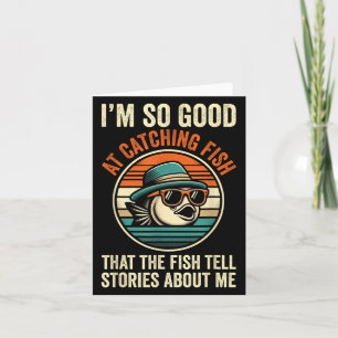 Carte Amusant Pêche Pêcher Pêcher Poisson Vintage Pêcheu