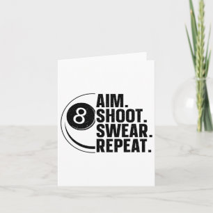 Carte Amusant Pool Art Pour Hommes Femmes Billard Lover 