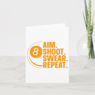 Carte Amusant Pool Art Pour Hommes Femmes Billard Lover