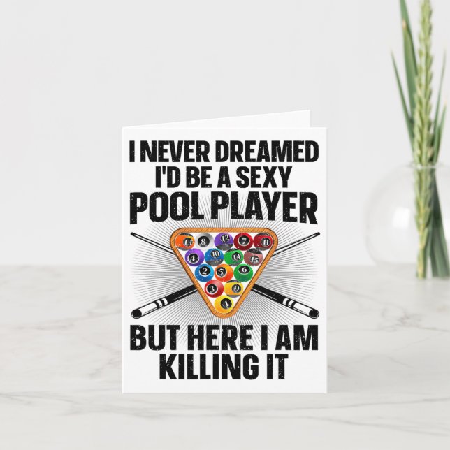 Carte Amusant Pool Art Pour Hommes Femmes Billard Lover  (Devant)