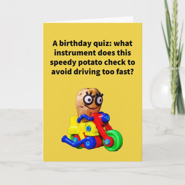 Carte Amusant Pun Spud-O-Meter Anniversaire (Devant)