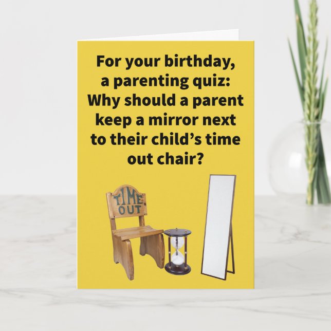 Carte Amusant Pun Time Out Chaise Joyeux Anniversaire (Devant)