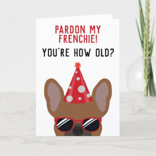 Carte Amusant Red Fawn French Bulldog Anniversaire