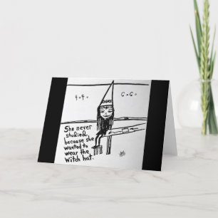Carte Amusant salut d'Halloween Casquette de sorcière Du