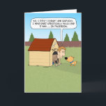 Carte Amusant type dans Doghouse Anniversaire<br><div class="desc">Cette drôle de carte d'anniversaire de dessin animé montre un gars expliquant à son chien pourquoi il est dans la niche. Espérons qu'il apprendra à ne plus publier l'âge de sa femme sur Facebook l'année prochaine. Merci pour le choix de cette conception originale par © Chuck Ingwersen. Je suis un...</div>