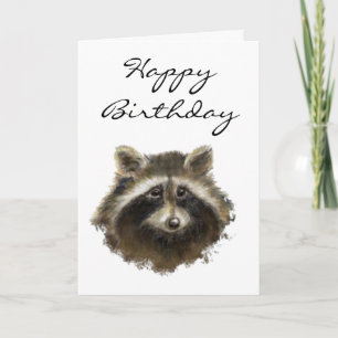 Carte Amusant, Vieille Âge, Humour, Anniversaire Raccoon