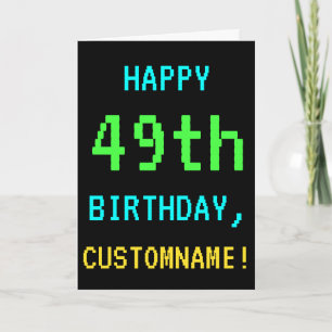 Carte Amusant Vintage / Retro Jeu vidéo Look 49e anniver