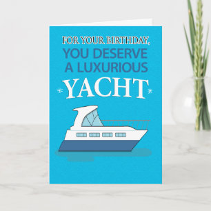 Carte Amusant Yacht Luxueux Petit Dinghday Anniversaire