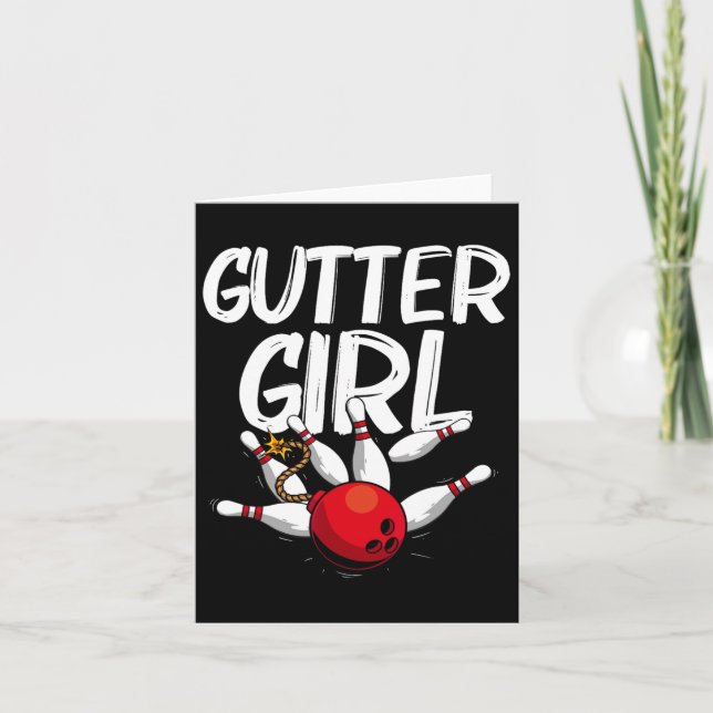 Carte Amusante Conception De Bowling Pour Filles Bowler  (Devant)