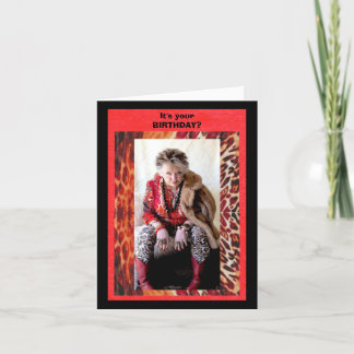 Carte amusante d'anniversaire tardif