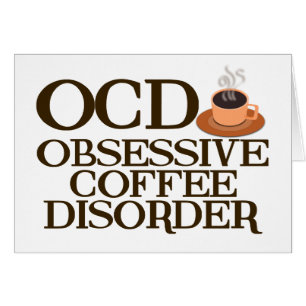 Carte amusante de dépendance au café
