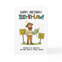 Carte Amusante de gendre - Carte de survie pour dî