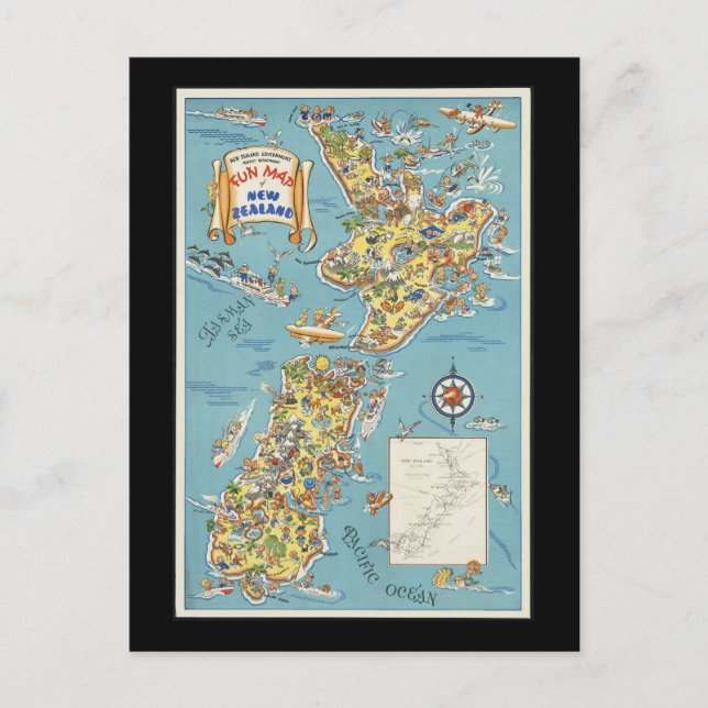 Carte amusante de la Nouvelle-Zélande (Devant)