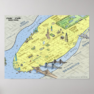 Carte amusante de New York City   Poster   Impress