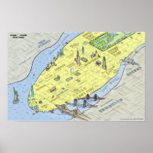 Carte amusante de New York City | Poster | Impress