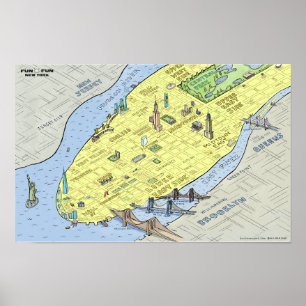 Carte amusante de New York City   Poster   Impress