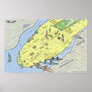 Carte amusante de New York City | Poster | Impress