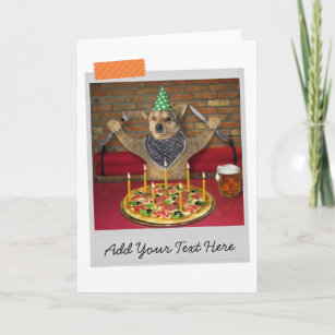 Carte Amusante de Pizza Dog Anniversaire