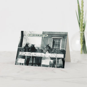 Carte amusante - Dîner Cheval