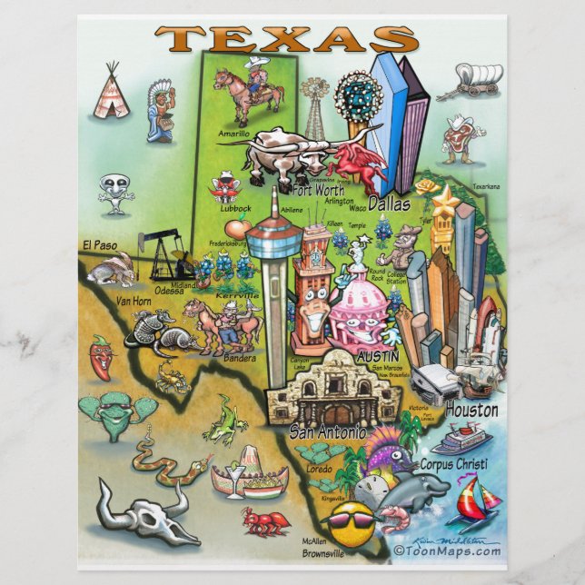 Carte amusante du Texas (Devant)