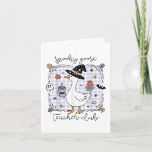 Carte Amusante Halloween sotte sorcière d'oie Thé Éffray