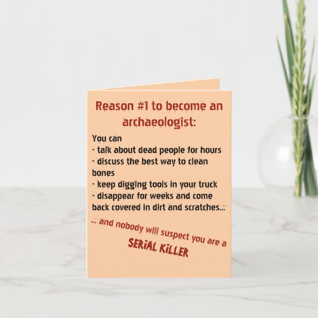 Carte Amusante Mal Archéologue Lumière de motivation (Devant)