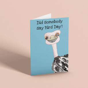 Carte Amusante Ostrich Bird Day Anniversaire