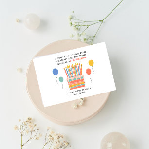 Carte amusante pour gâteau d'anniversaire et incen