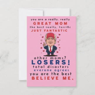 Carte amusante pour maman de Fille, Fils, Enfants.