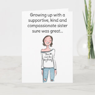 Carte Amusante Soeur d'anniversaire