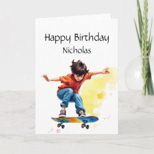 Carte Amusants Anniversaire Personnalisé Nom Skate