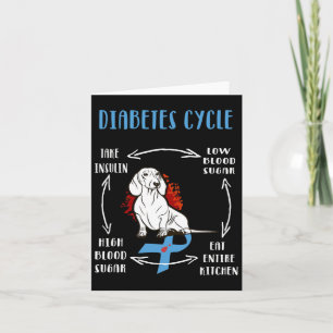 Carte Amusants Dachshund Diabétique Cycle de vie Diabète