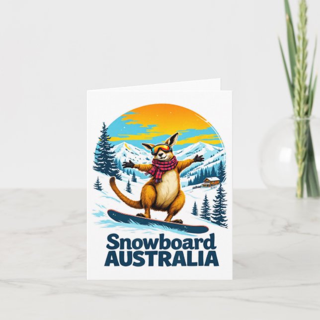 Carte Amusants Kangaroo Snowboard En Australie (Devant)