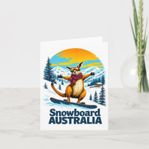 Carte Amusants Kangaroo Snowboard En Australie