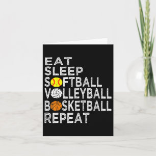Carte Amusants Manger Sleep Softbyll Volleybyll Bysketby