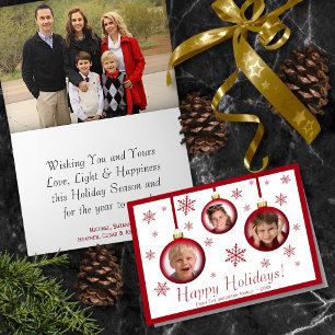 Carte Amusants Noël Ball Ornament 3 Photo Joyeuses Fêtes